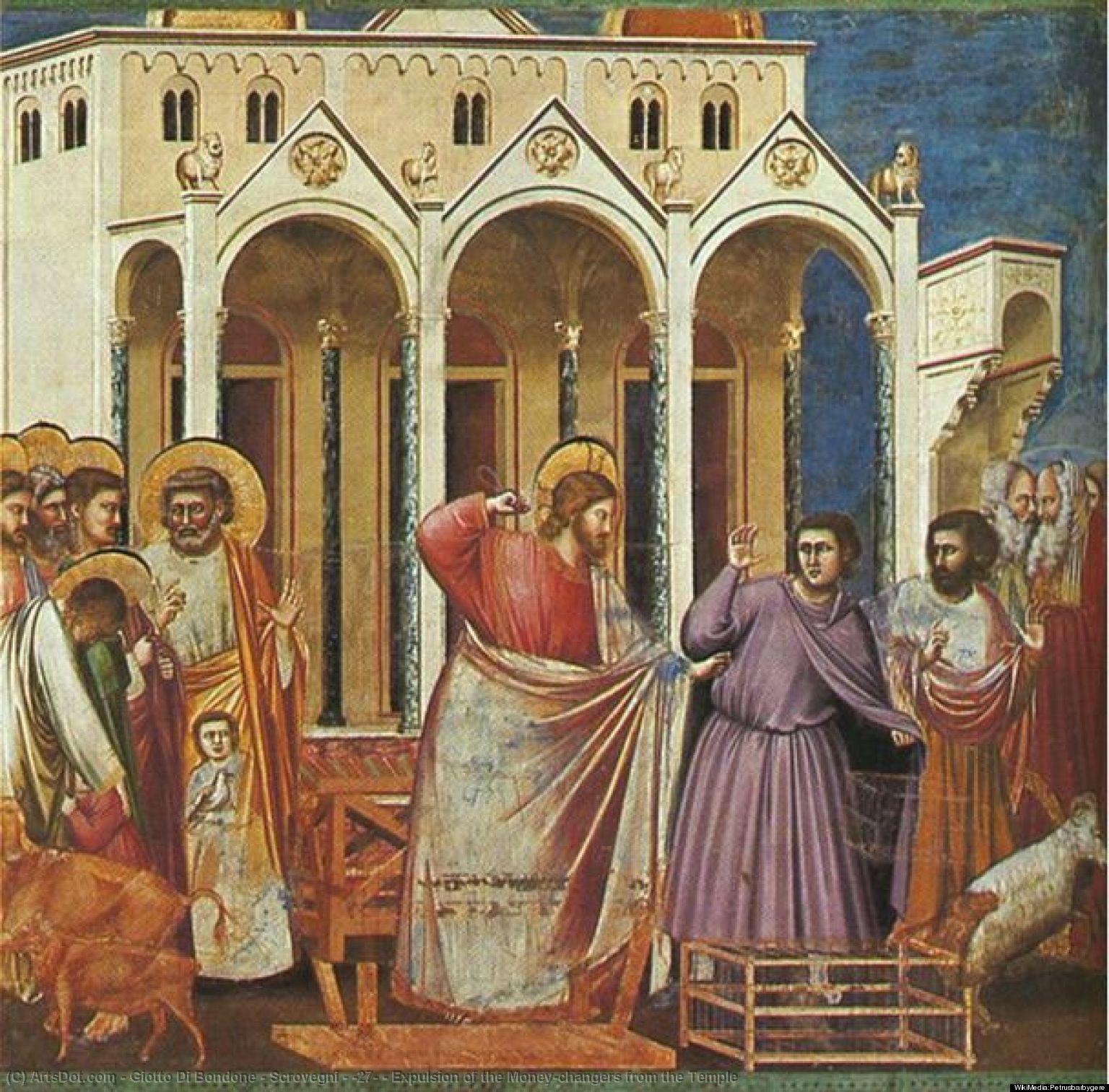 Scrovegni - [27] - Vertreibung Der Geldwechselnden Aus Dem Tempel — Giotto Di Bondone