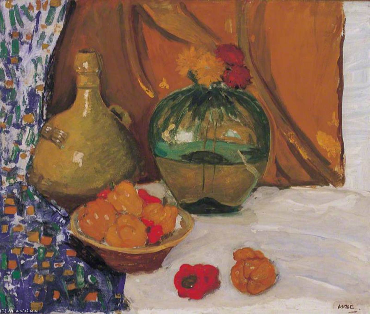 Still Life With A Bowl Of Red And Yellow Peppers — Winston Spencer Churchill