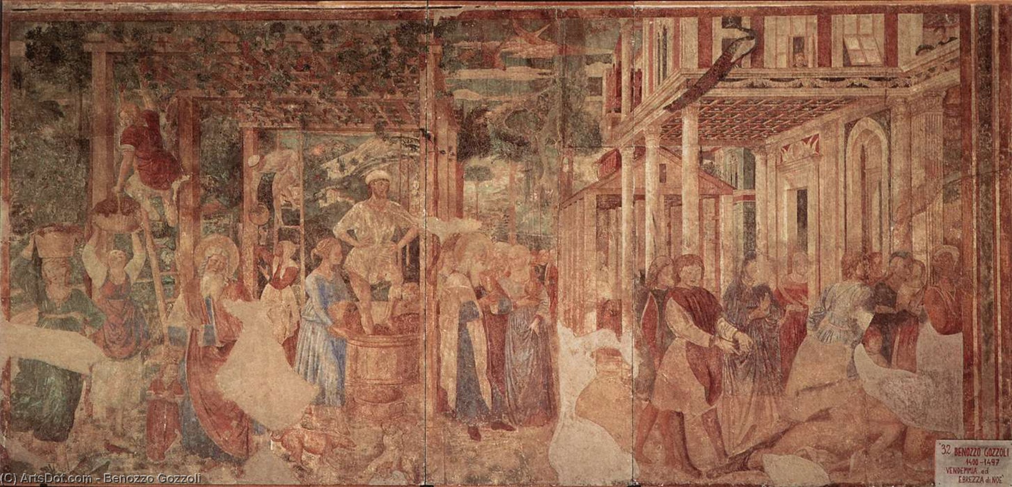 The Vintage And Drunkenness Of Noah — Benozzo Gozzoli