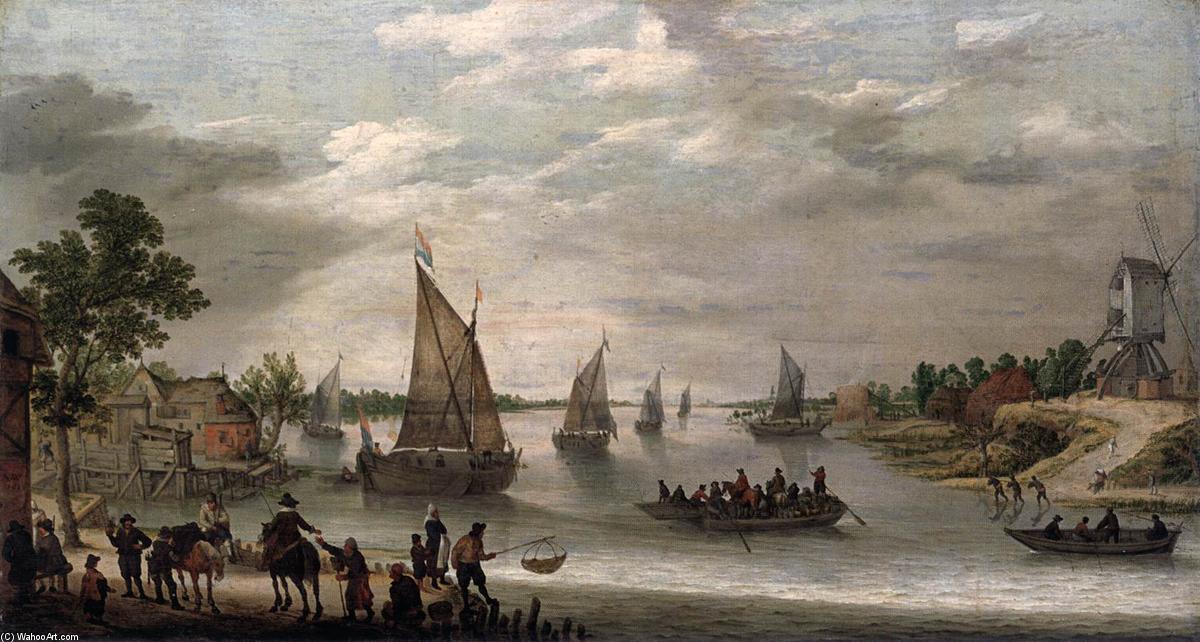 River Scene With Boats — Adam Willaerts