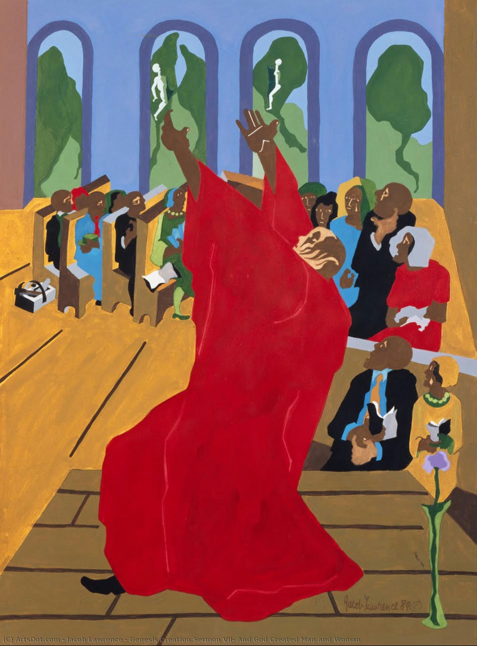 Genesis Creation Sermon Vii: And God Created Man And Woman — Jacob Lawrence
