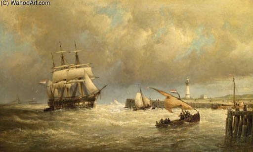 Entrance To The Harbour Of Hellevoetsluis — Cornelis Christiaan Dommelshuizen