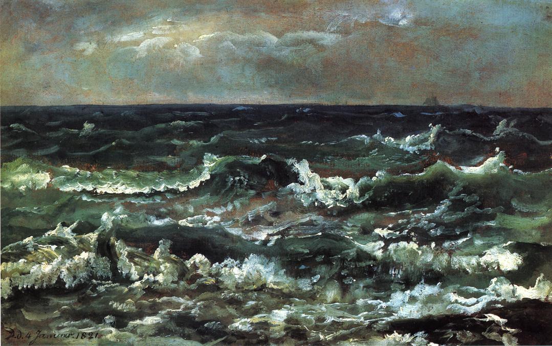 Waves And Breakers In The Bay Of Naples — Johan Christian Claussen Dahl
