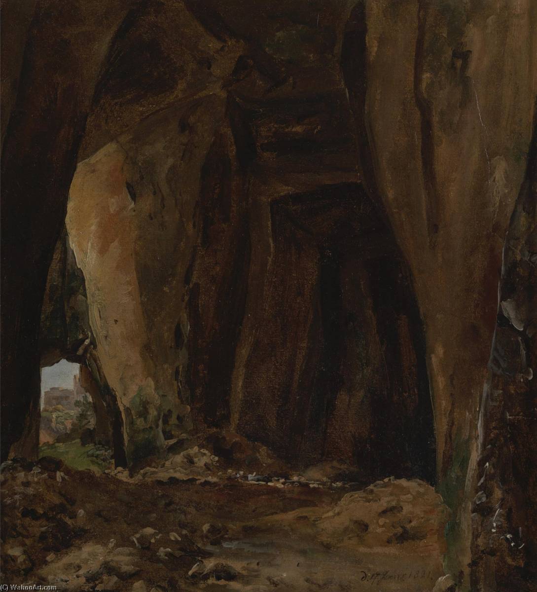Grotte At Naples Nature Study — Johan Christian Claussen Dahl