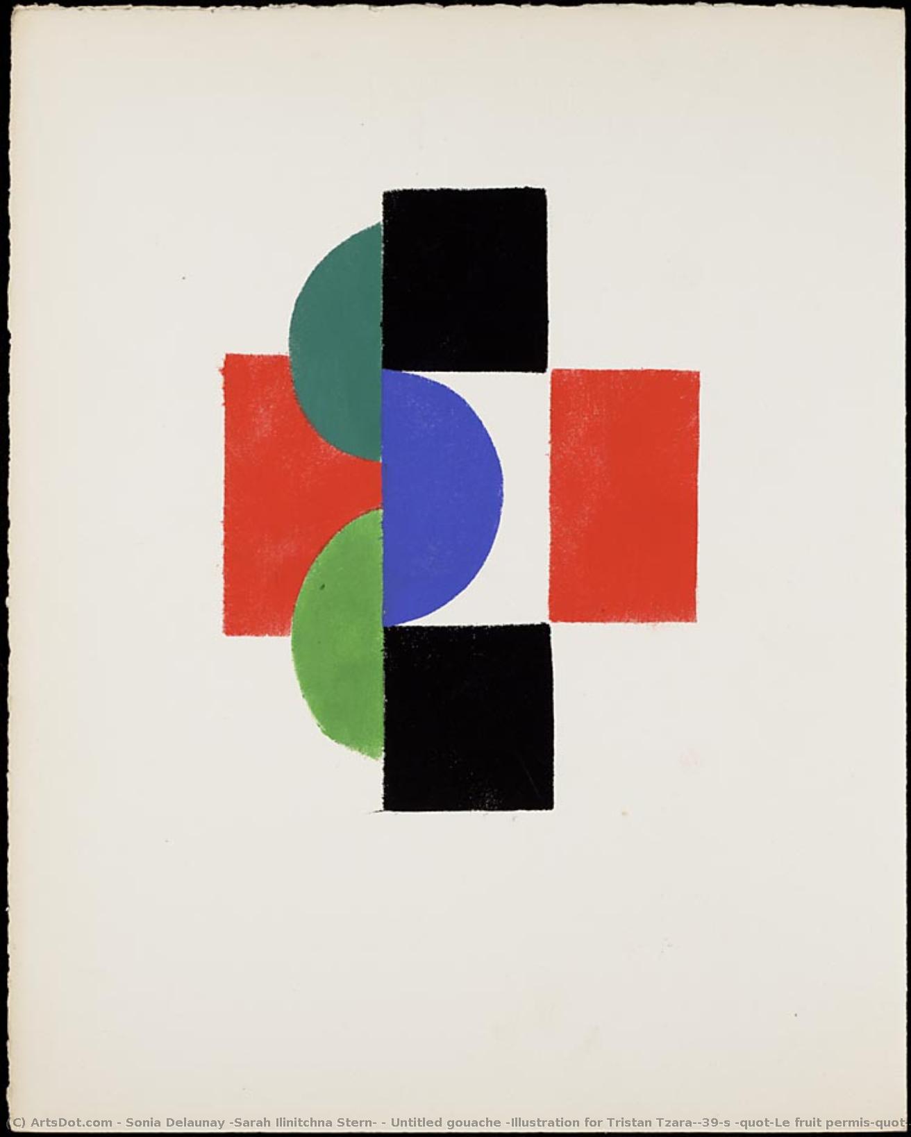 Untitled Gouache (illustration For Tristan Tzara's "le Fruit Permis") — Sonia Delaunay (sarah Ilinitchna Stern)