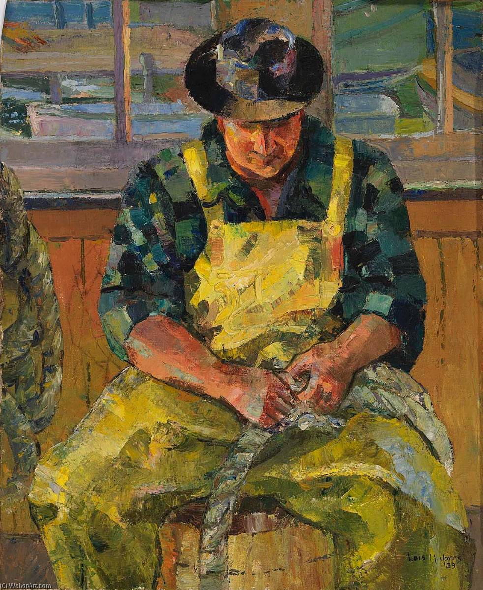 Seated Man In Yellow Overalls — Lois Mailou Jones