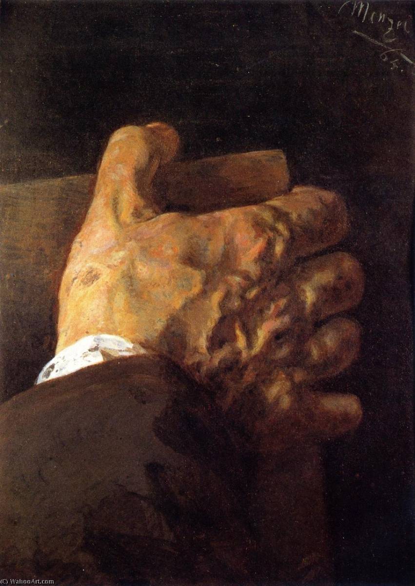 Hand Holding A Book — Адольф Мenzel