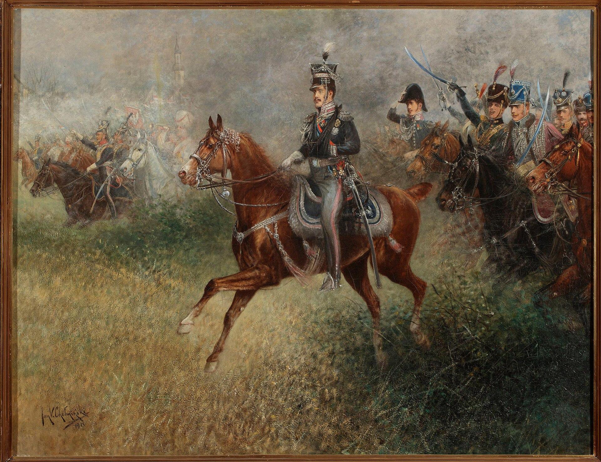 Prince Józef Poniatowski Leading The Army Near Leipzig — Jan Van Chelminski