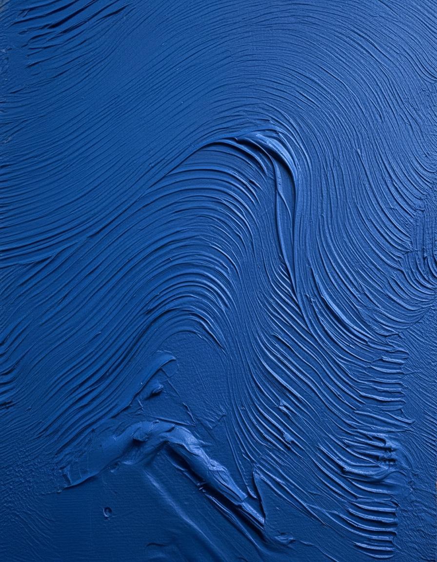 Monochromatic Echoes Of Cobalt Waves In A Sculptural Impasto Study — David Moreau
