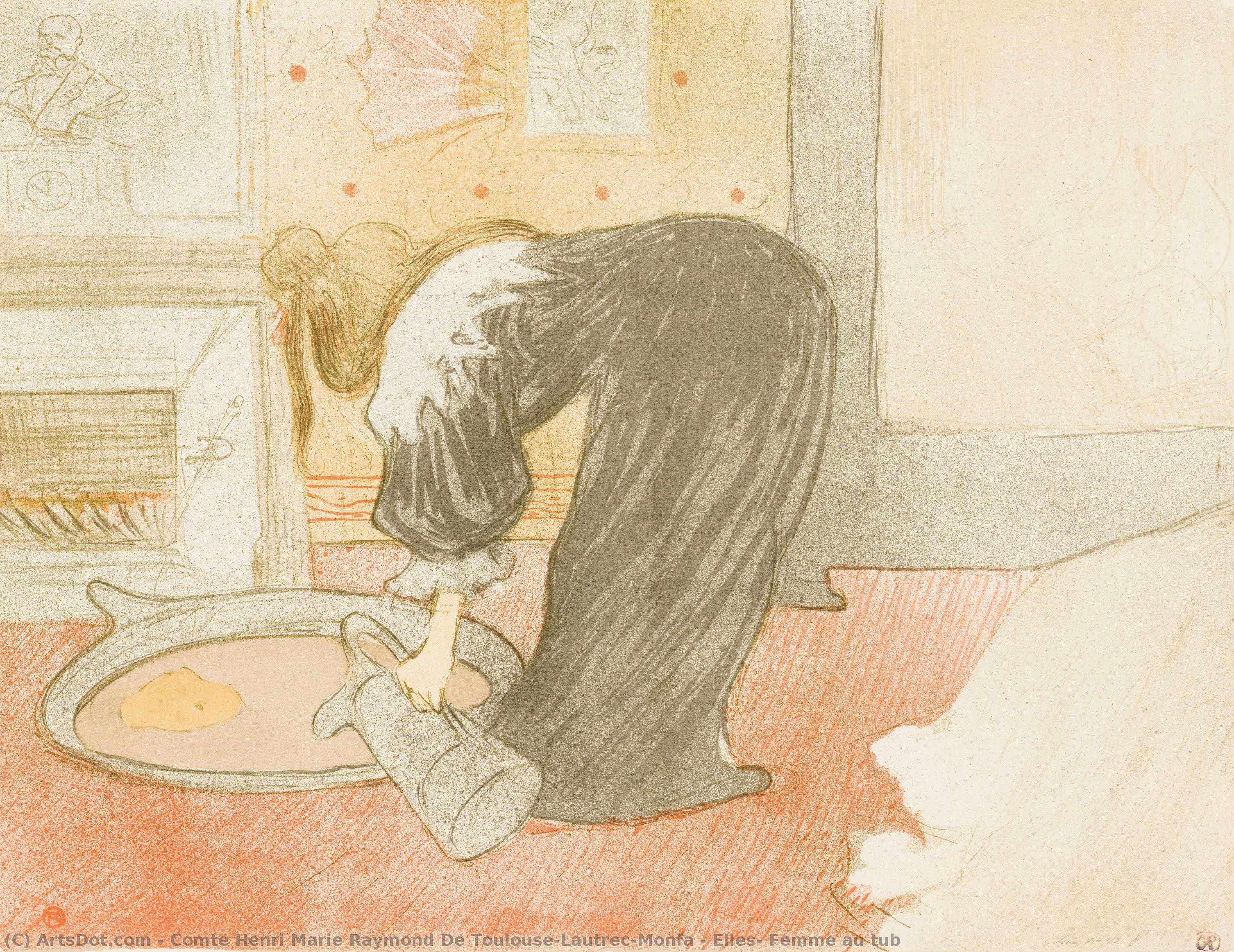 Ellas, Mujer Con La Tina — Comte Henri Marie Raymond De Toulouse-lautrec-monfa