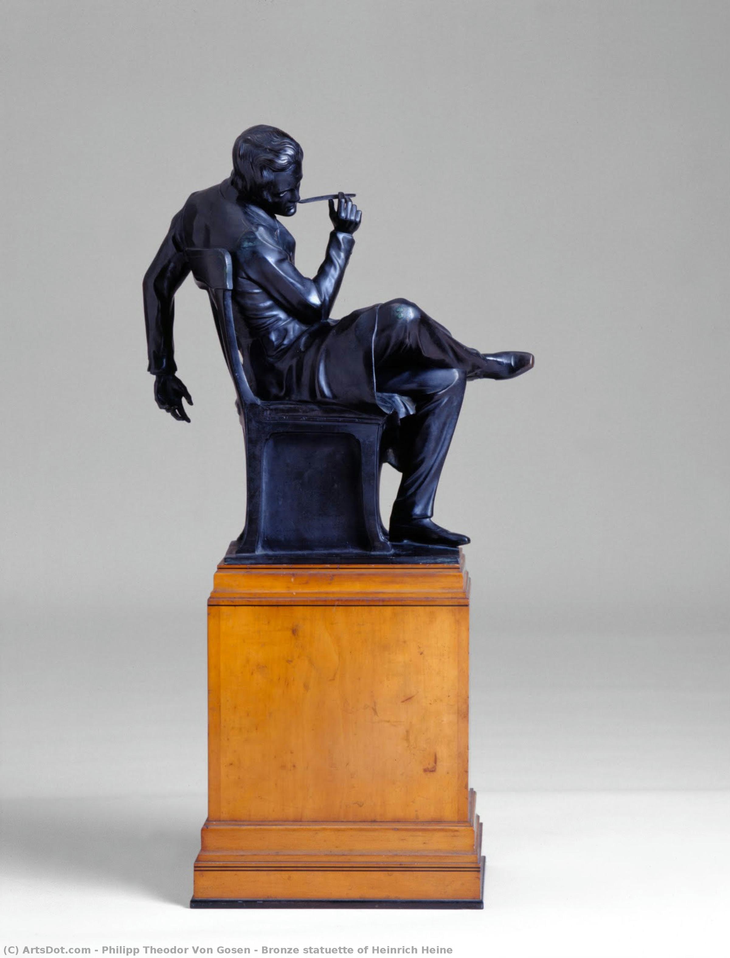Bronze Statuette Of Heinrich Heine — Philipp Theodor Von Gosen