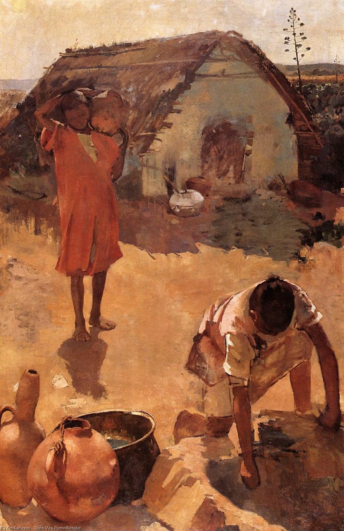 Figures Near A Well In Morocco — Theo Van Rysselberghe