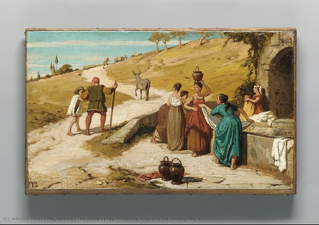 The Fable Of The Miller, His Son, And The Donkey No. 2 — Elihu Vedder
