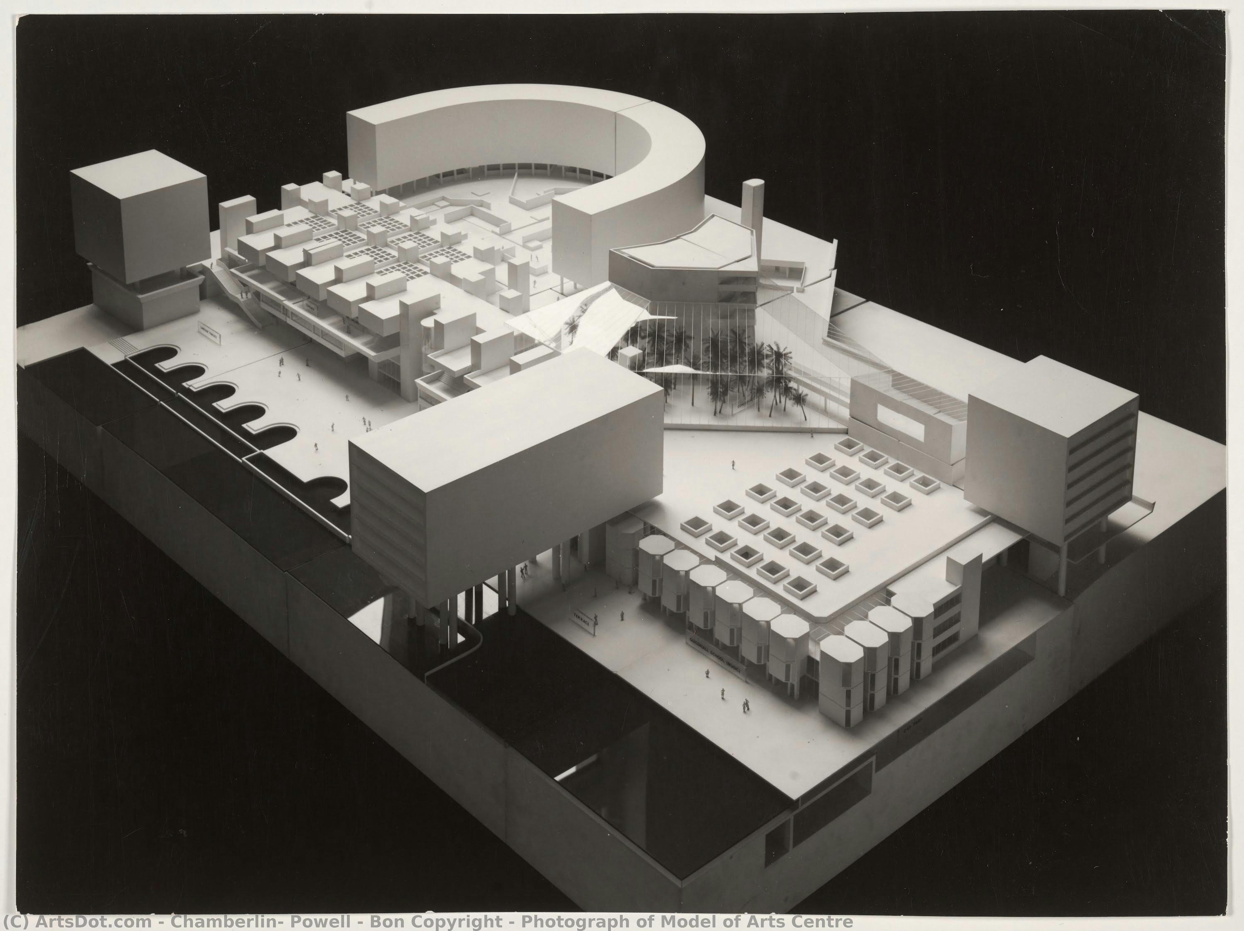 Photograph Of Model Of Arts Centre — Chamberlin, Powell & Bon Copyright