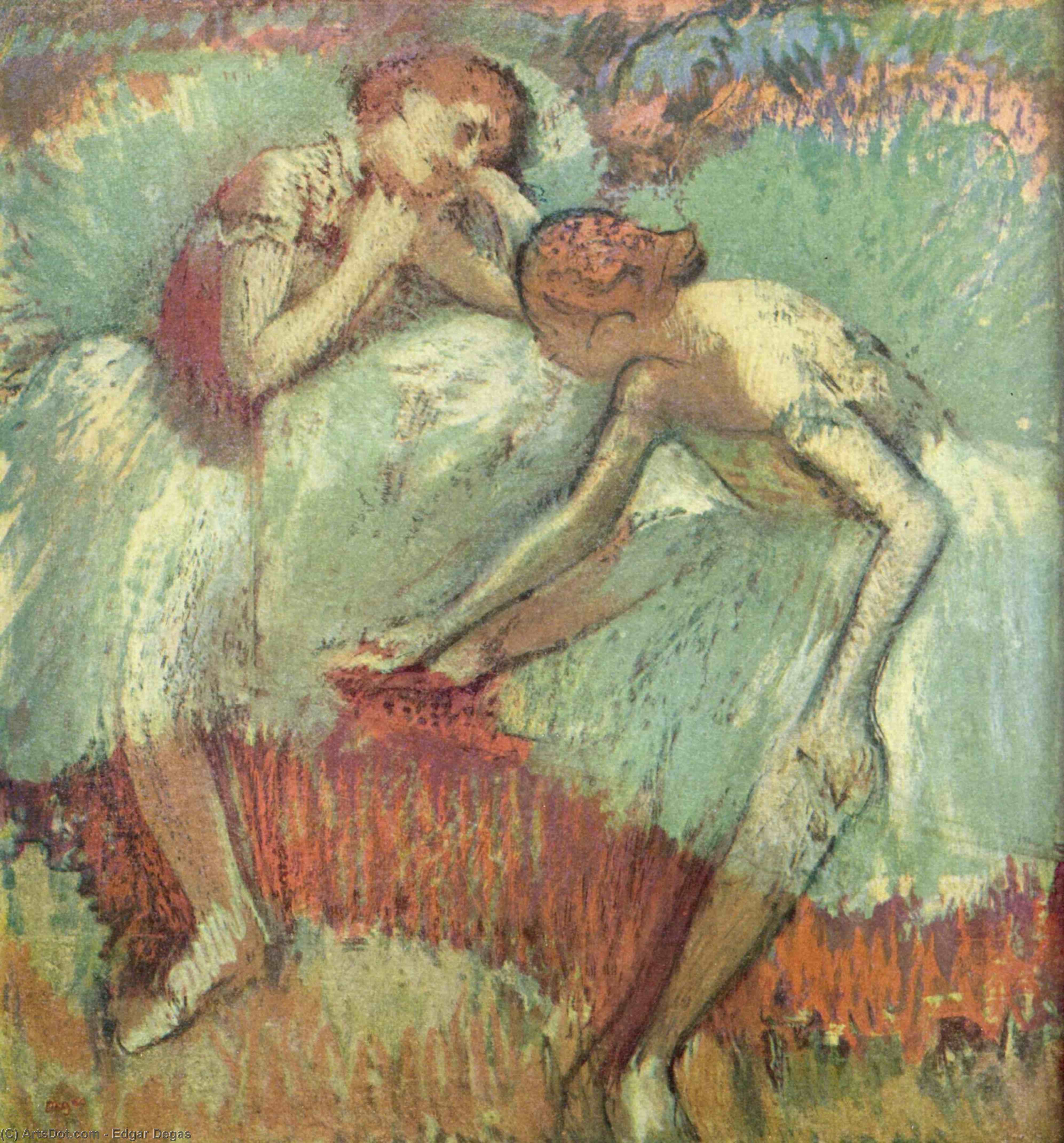 Zwei Tänzerinnen Beim Ruhen (tänzerinnen Im Blau) — Hilaire-germain-edgar Degas