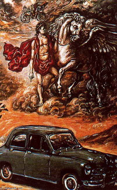 Fiat 1400 Poster — Giorgio De Chirico