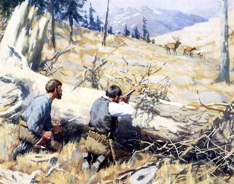 Elk Ahead — Arthur Burdett Frost