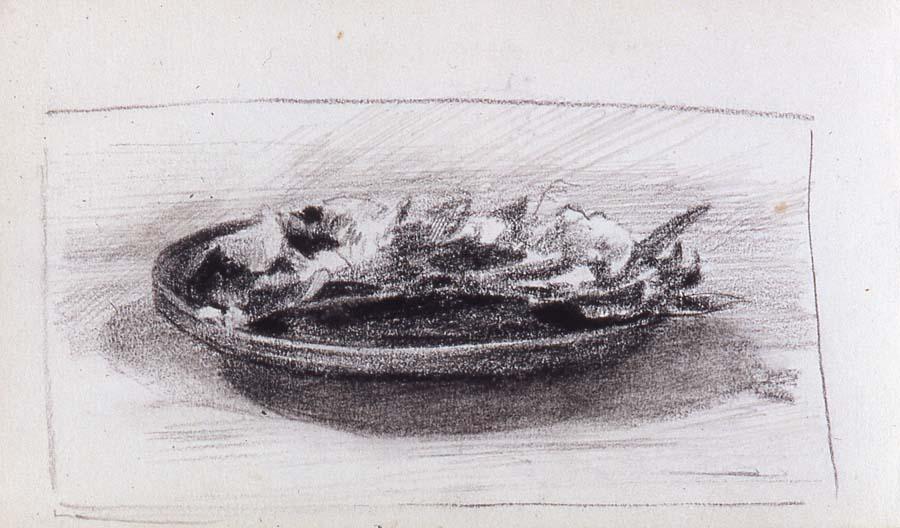 Flowers In A Shallow Dish — John La Farge