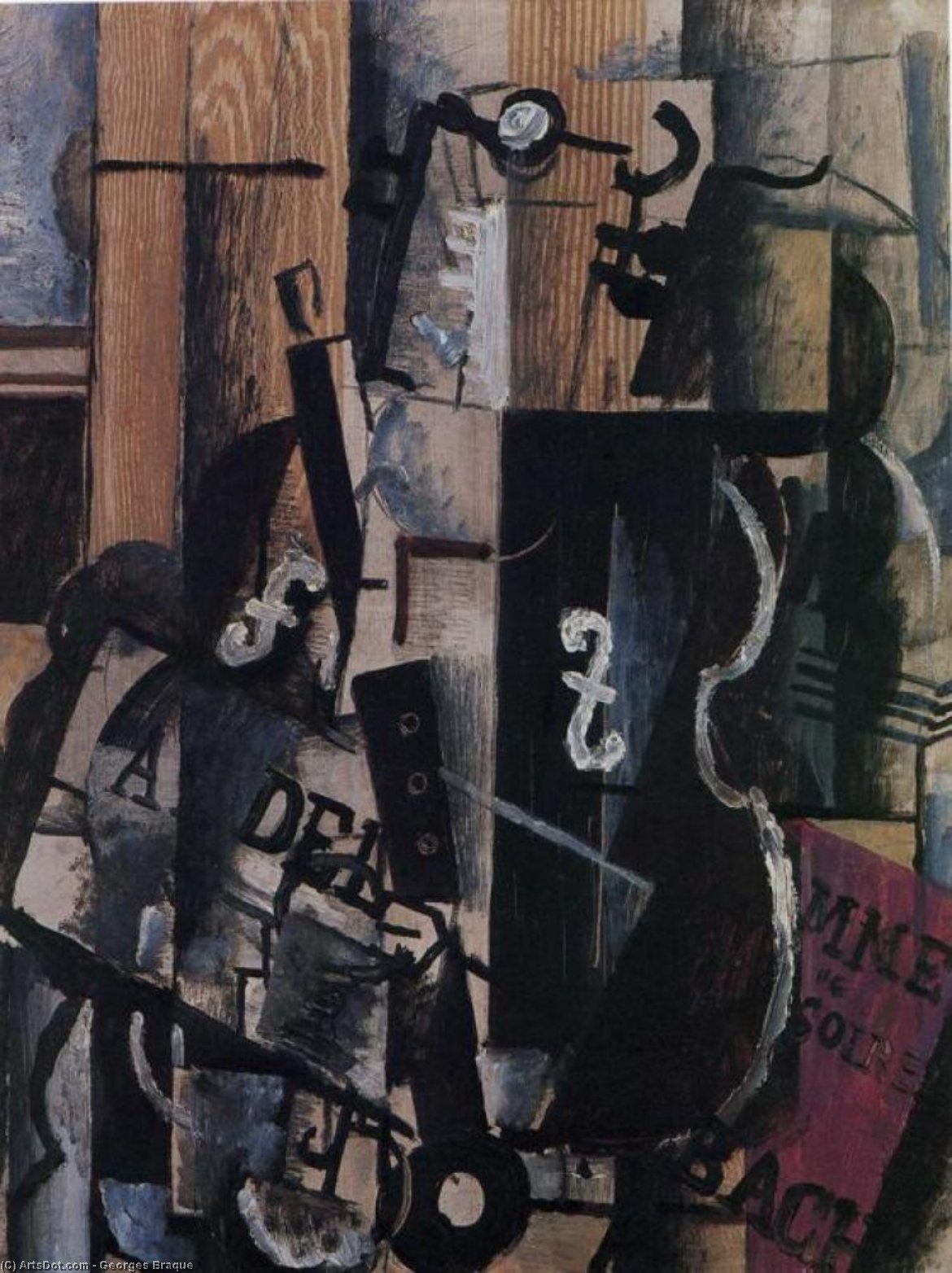 Violin And Clarinet On A Table — Жорж Брак