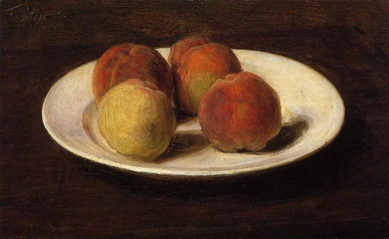 Still Life Of Four Peaches — Henri Fantin-latour