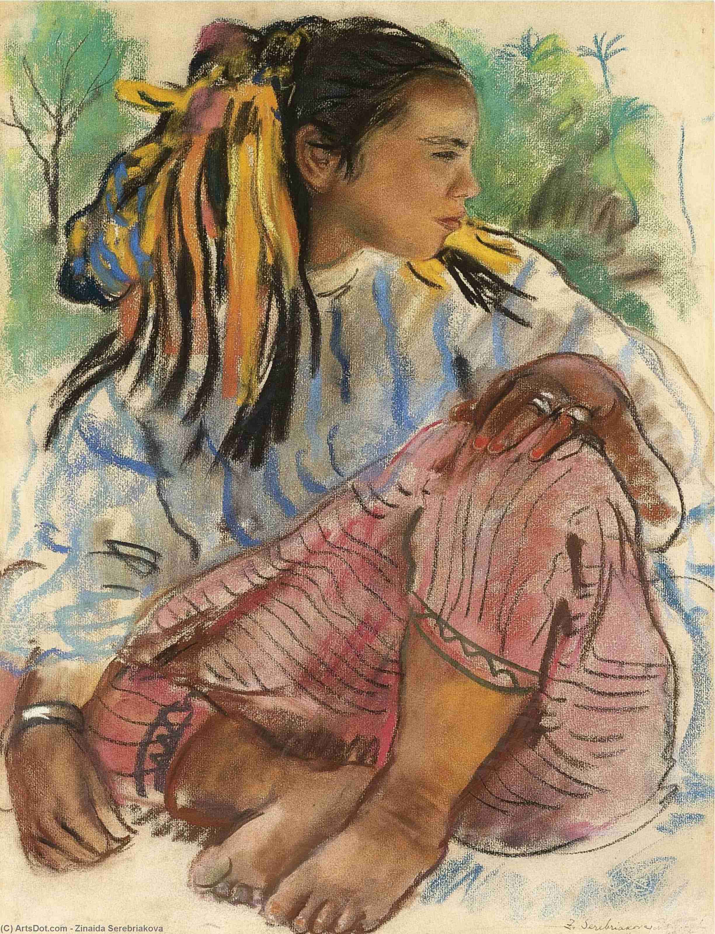 Portrait Of A Young Girl. Marrakesh — Zinaida Serebriakova