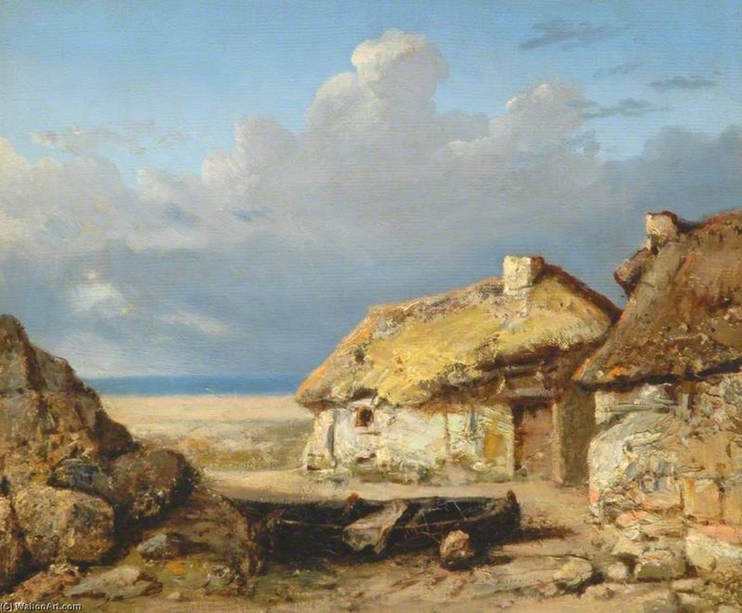 Fishermen's Cottages Near Boulogne Sur Mer, France After The Cholera Epidemic — Joséphine Bowes