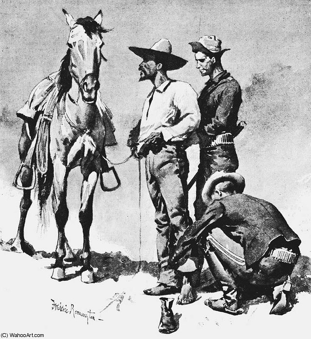 Third Cavalry Trooper, Searching A Suspected Revolutionist — Frederic Remington