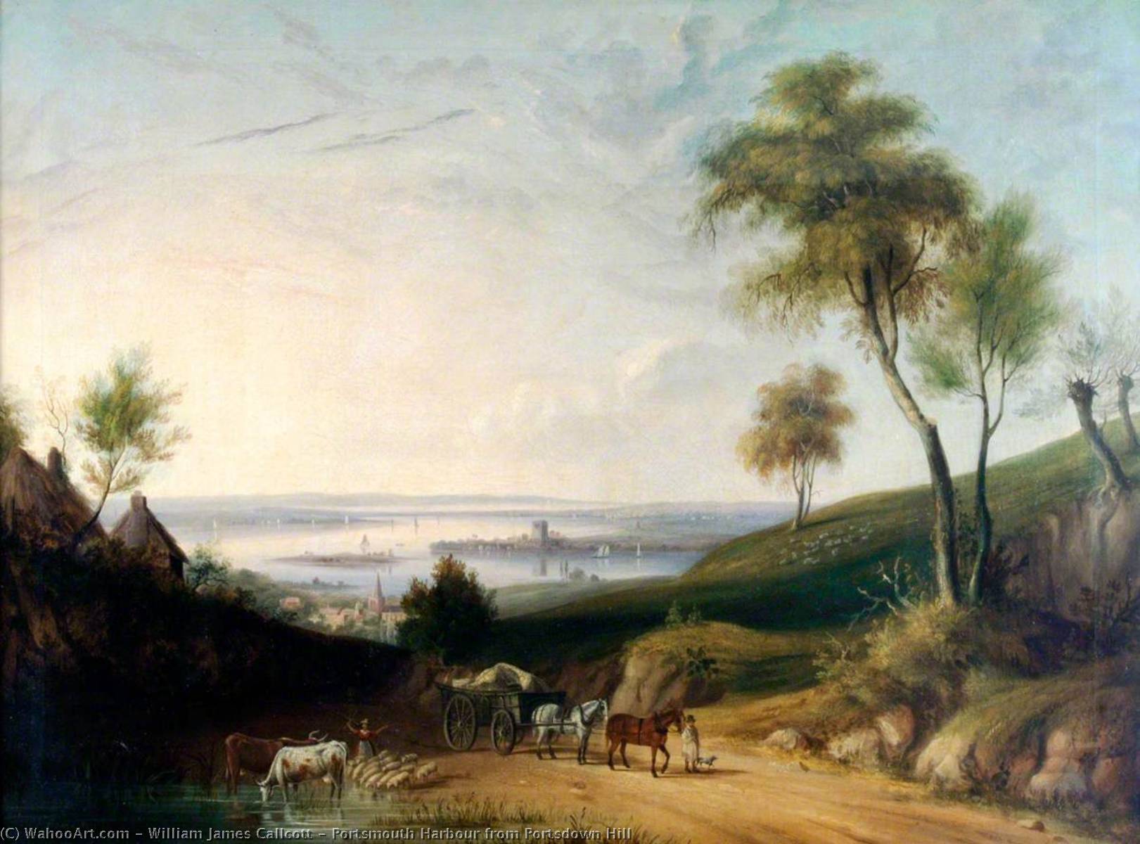 Portsmouth Harbour From Portsdown Hill — William James Callcott
