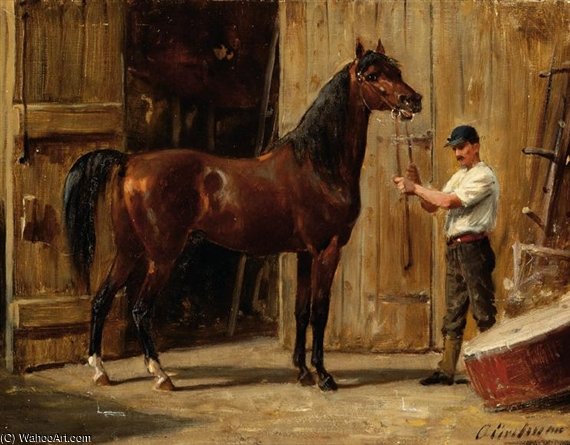 Portrait Of A Horse In Front Of A Stable — Otto Eerelman