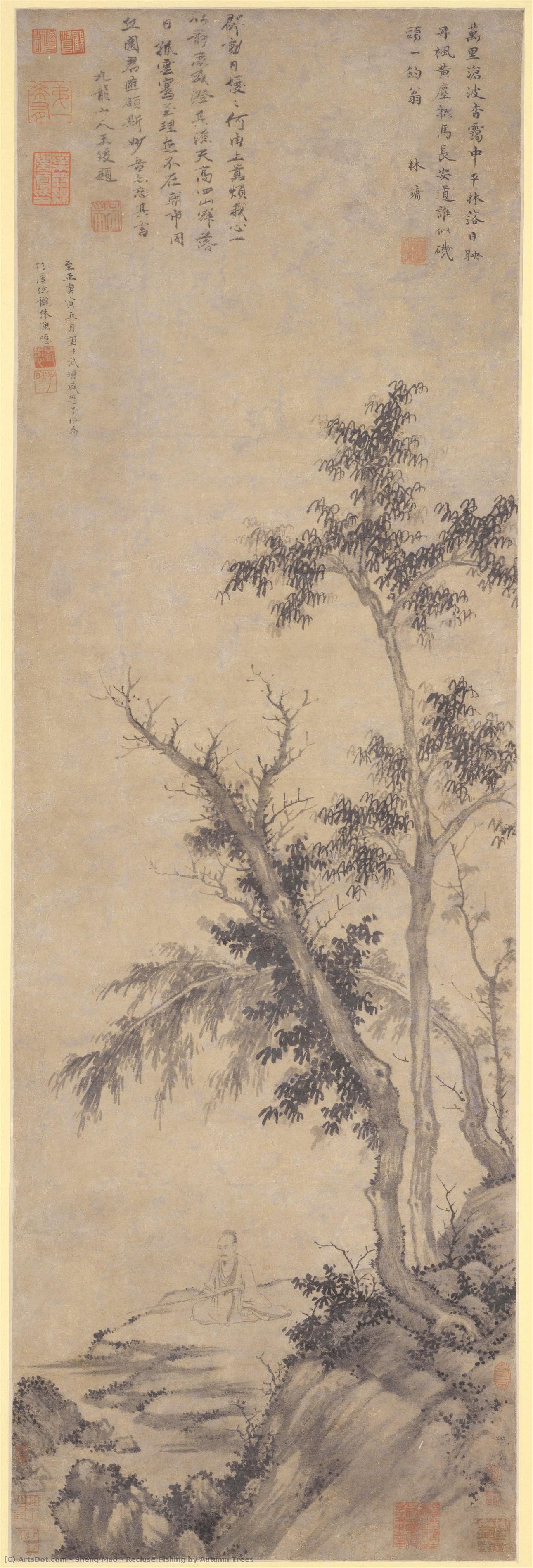 Recluse Fishing By Autumn Trees — Sheng Mao
