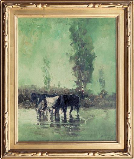 Horses Drinking (painting) — Eustace Paul Ziegler