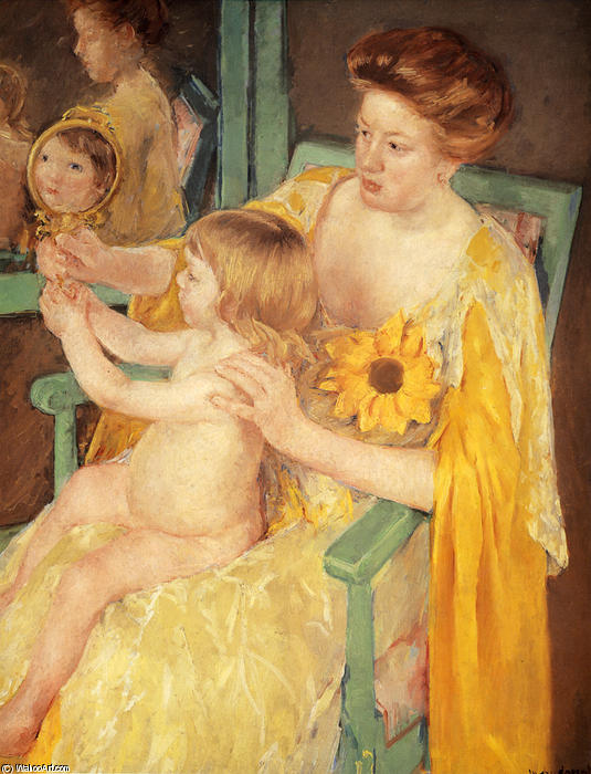 Mother Wearing A Sunflower On Her Dress — Meri Stenفين Касат
