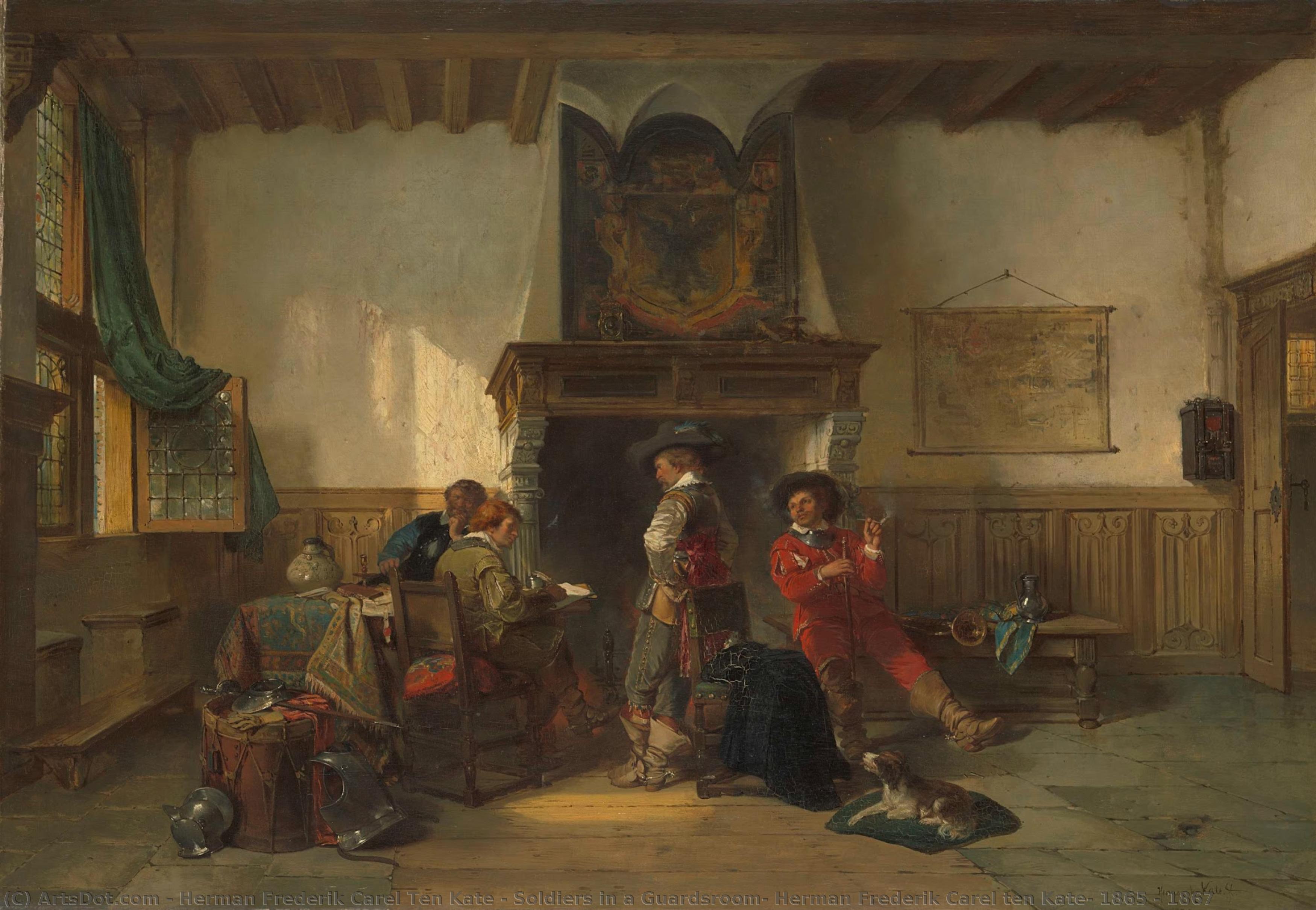 Soldiers In A Guardsroom, Herman Frederik Carel Ten Kate, 1865 - 1867 — Herman Frederik Carel Ten Kate