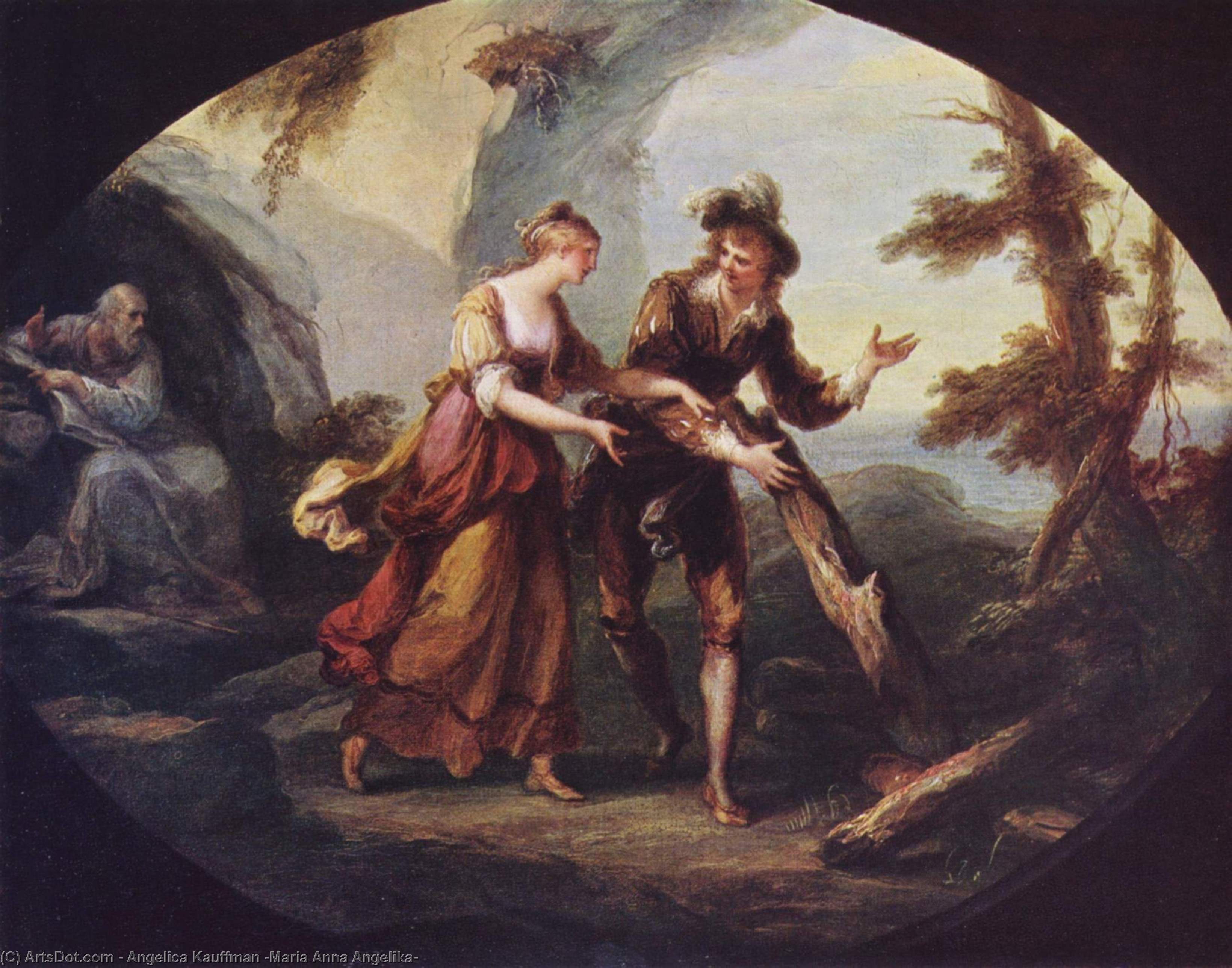 Scene With Miranda And Ferdinand — Angelica Kauffmann (maria Anna Angelika)
