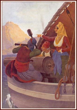 Painting Of Laskarina Bouboulina — Peter Von Hess