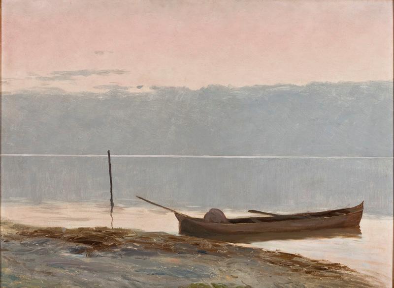 Landscape With A Canoe In The Border — Alfredo Andersen