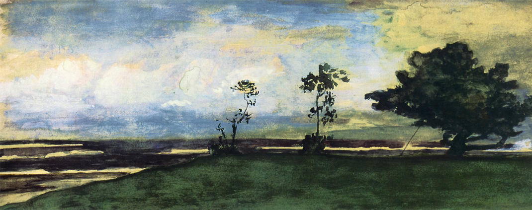At Papara, Beb. 25th, 1891. Early Moonlight And Afterglow. From The Verandah Of Tati's House — John La Farge
