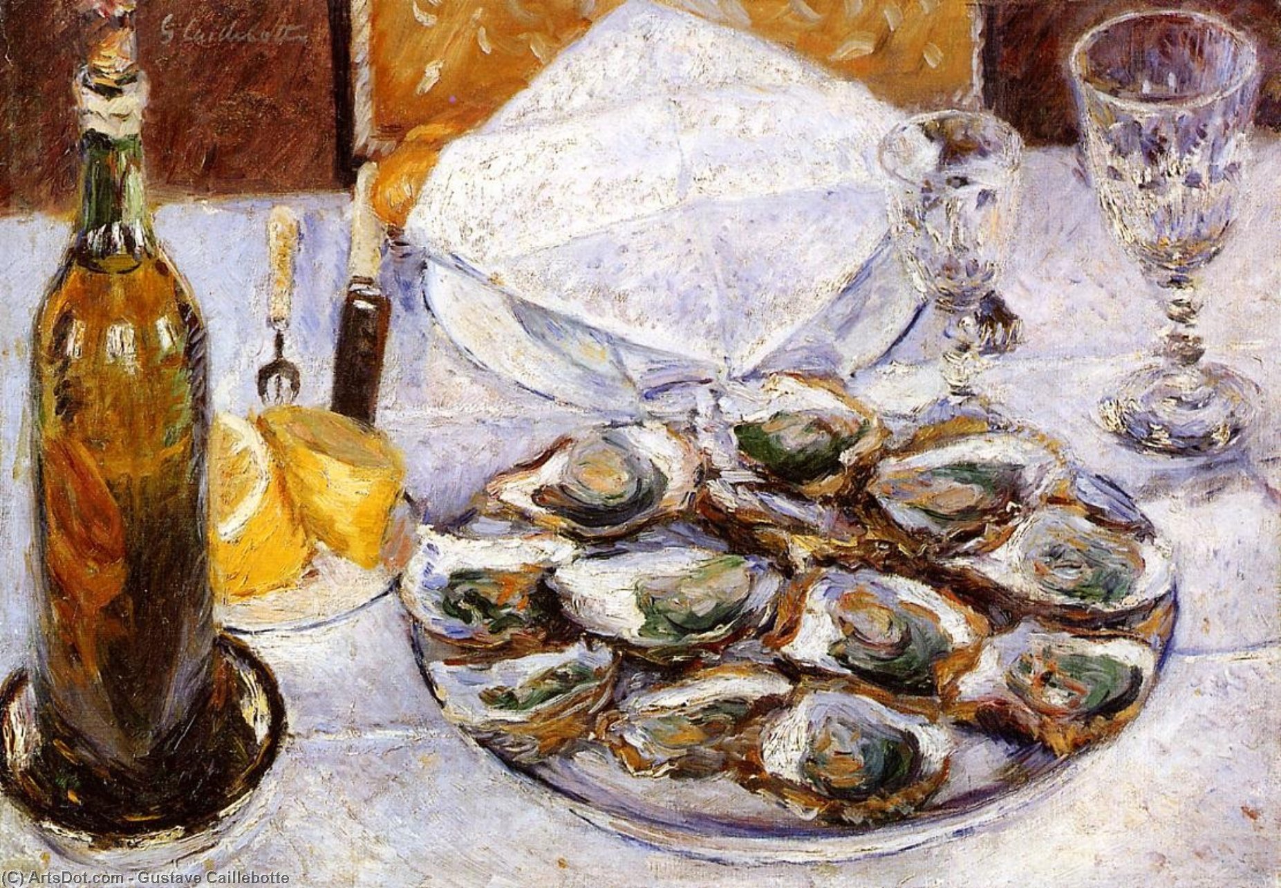 Still Life With Oysters — Gustave Caillebotte