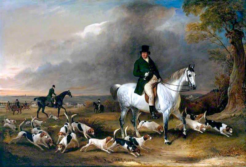 John Burgess Of Clipstone, Nottinghamshire, On A Favourite Horse, With His Harriers — Sr John E Ferneley