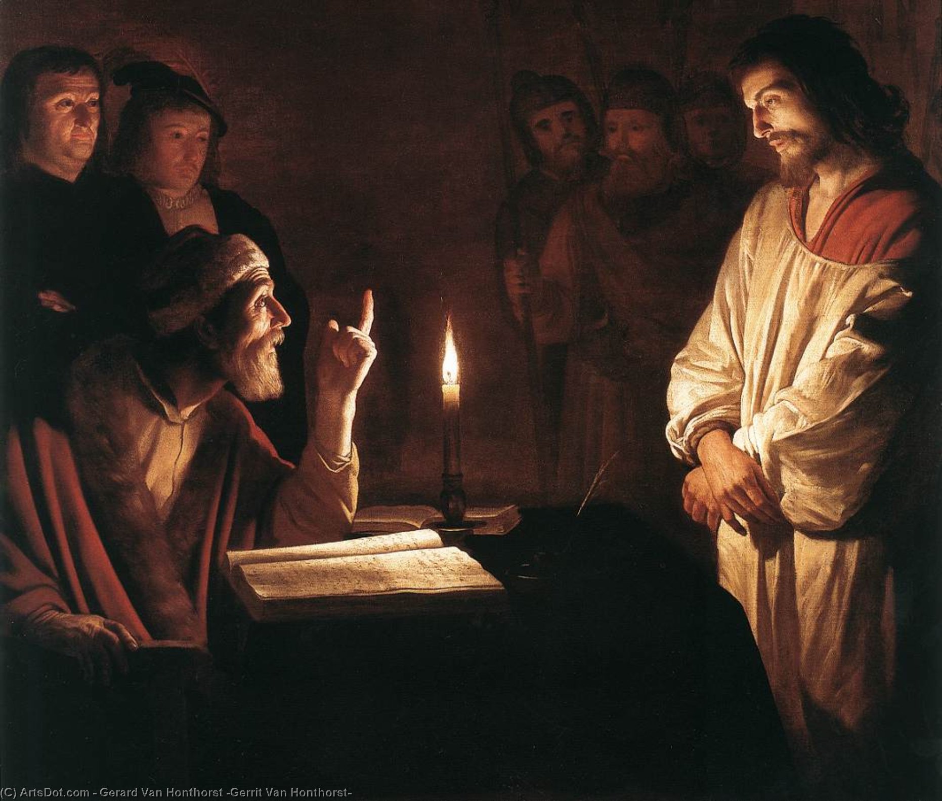 Cristo Ante El Sumo Pontífice (detalle) — Gerard Van Honthorst