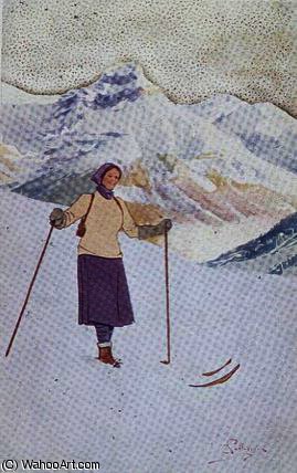 Skier On The Slopes Of Engelberg, Switzerland — Carlo Pellegrini