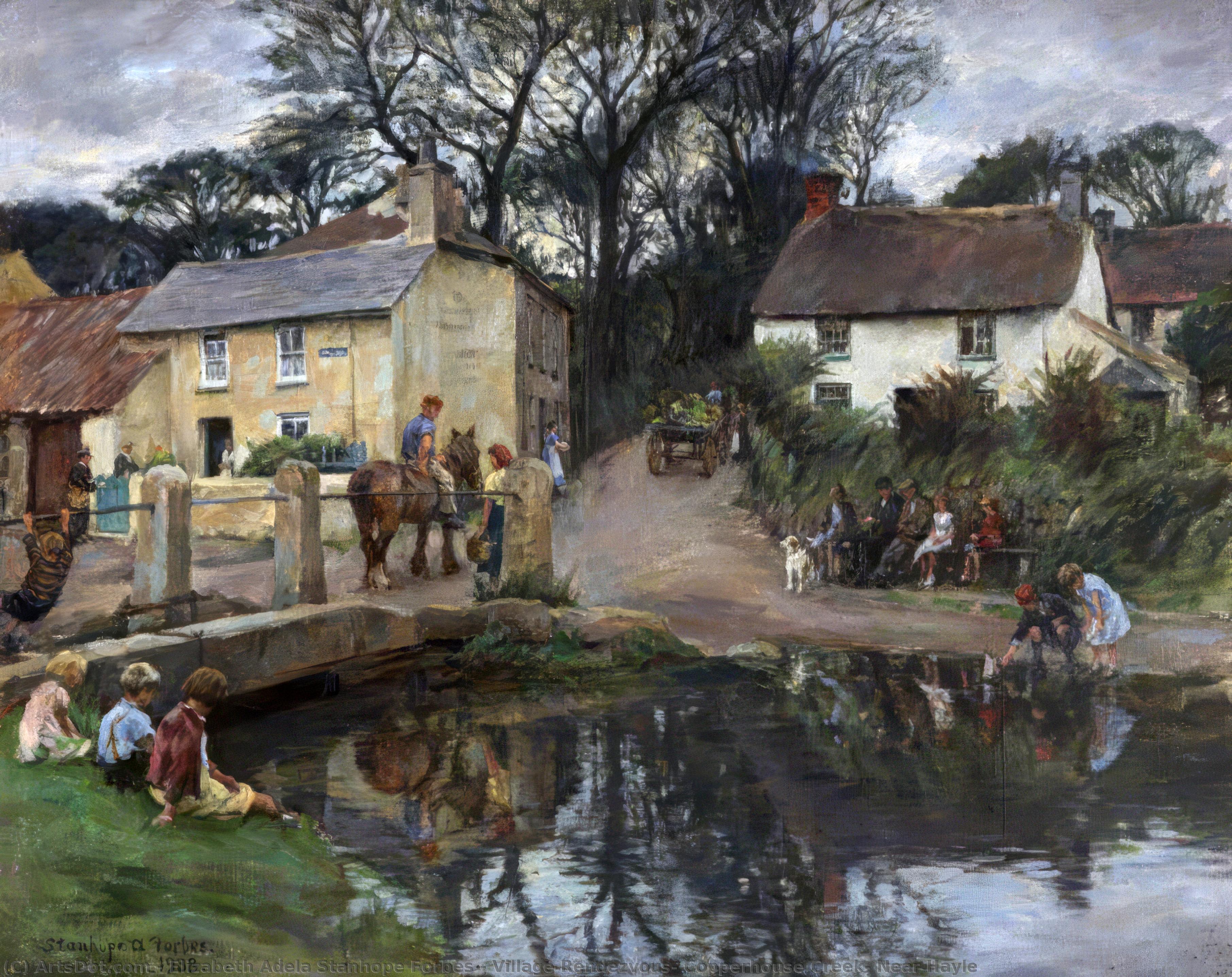 Village Rendezvous, Copperhouse Creek, Near Hayle — Elizabeth Adela Stanhope Forbes