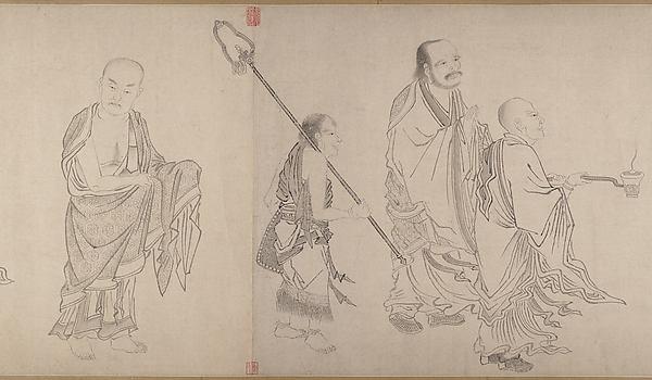 明 傳仇英 十六羅漢圖 卷 The Sixteen Luohans — Qiu Ying