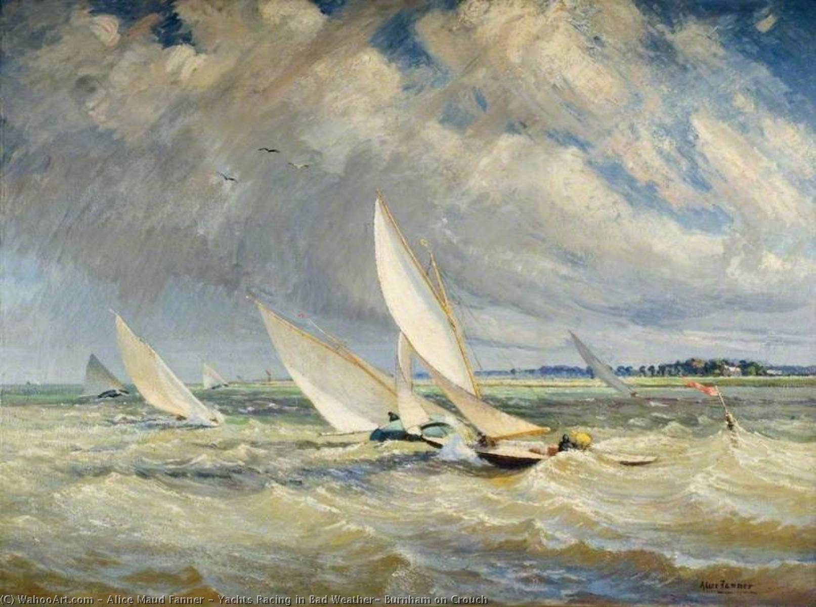 Yachts Racing In Bad Weather, Burnham On Crouch — Alice Maud Fanner