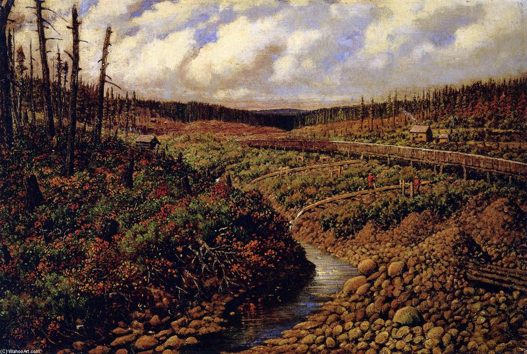 Sluicing For Gold, British Columbia — William George Richardson Hind