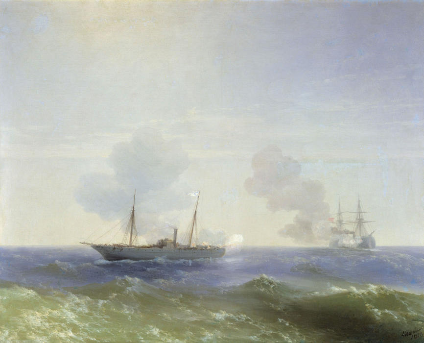 Battle Of Steamship Vesta And Turkish Ironclad — Iwan Aiwazowski