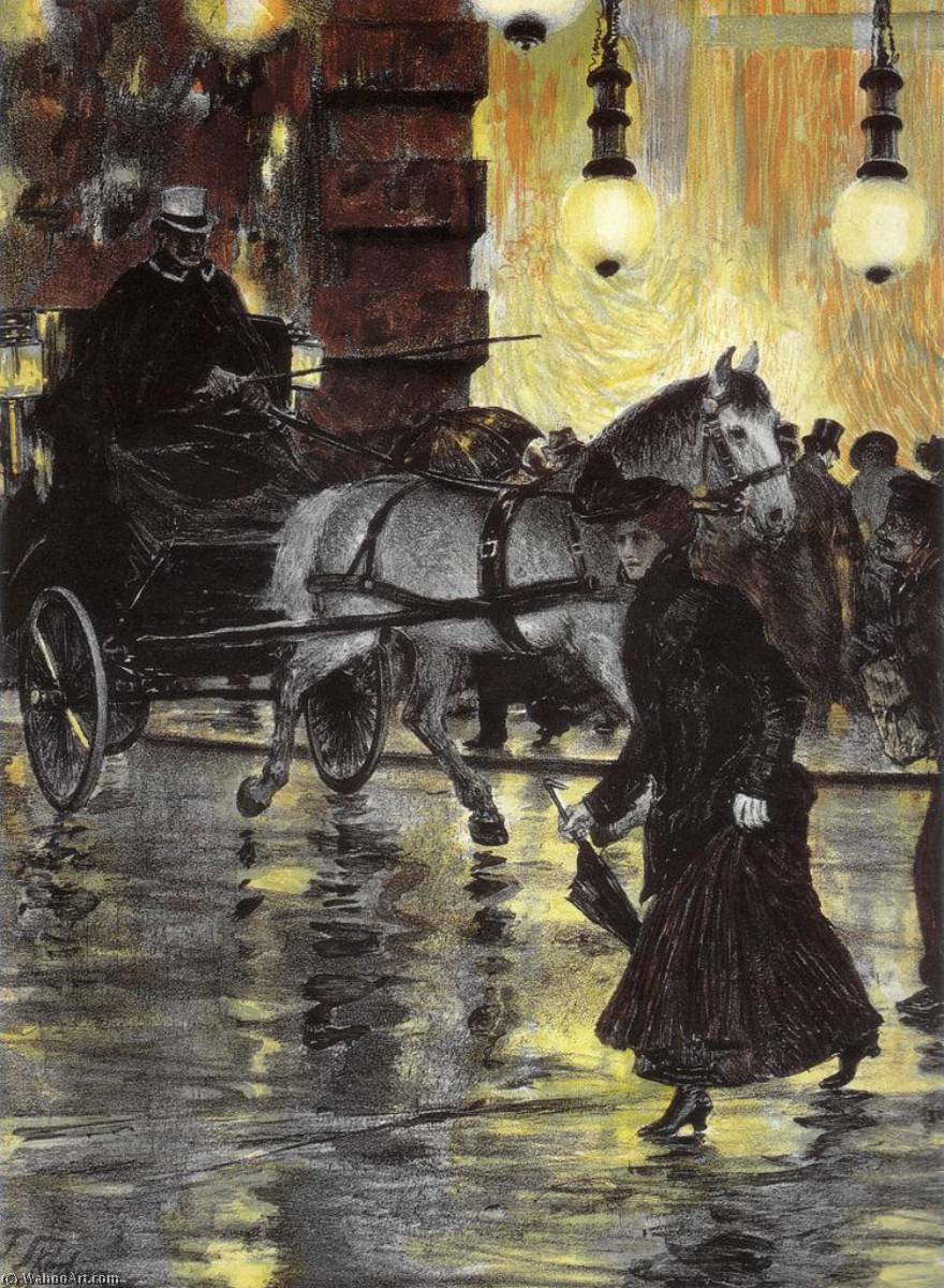 Frederick Street On A Rainy Night — Franz Skarbina