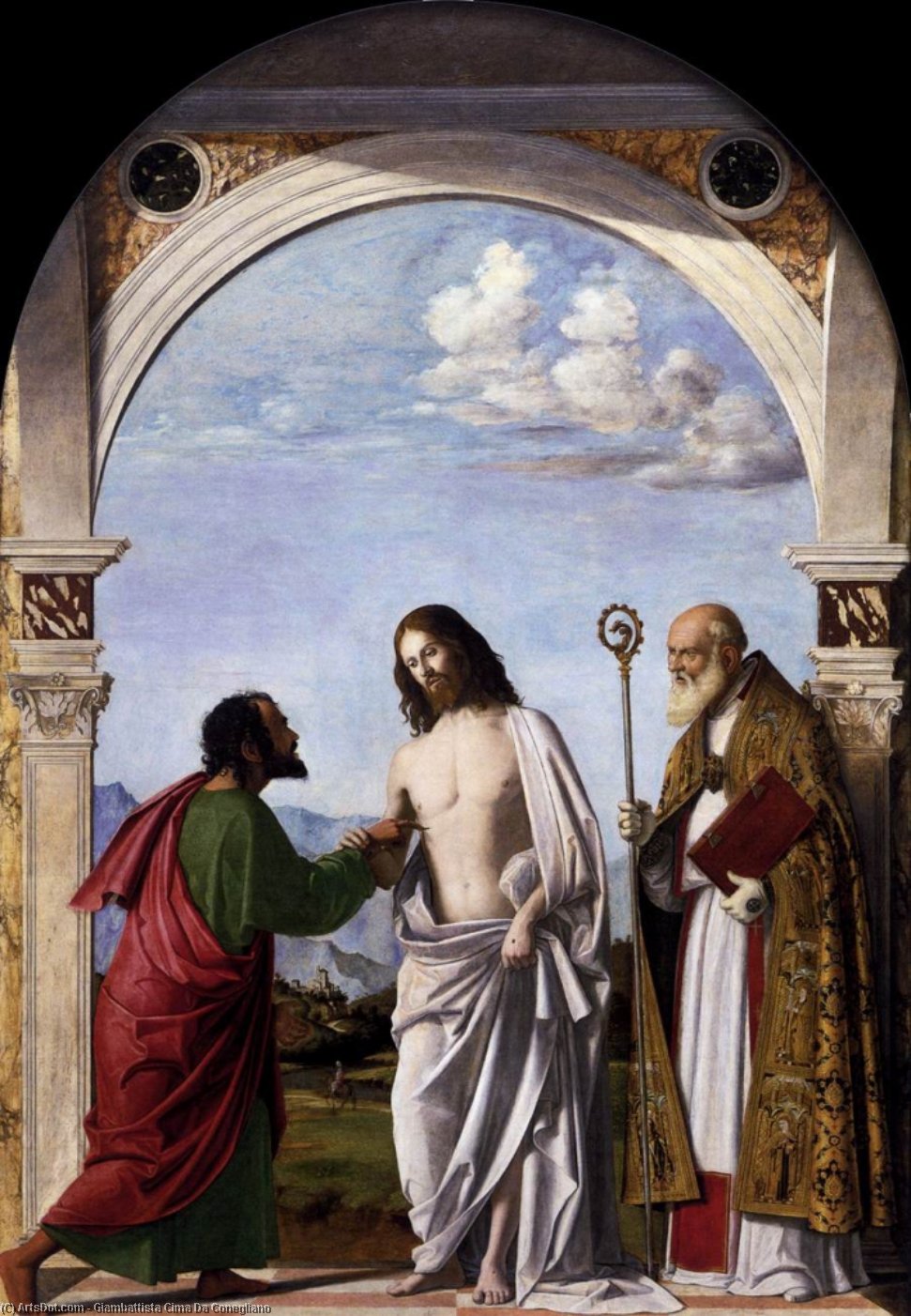 Incredulity Of St Thomas With Bishop Magno — Giovanni Battista Cima Da Conegliano