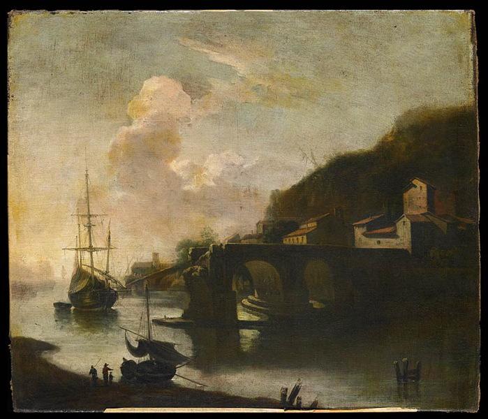 Marine Avec Un Pont En Ruine — Bonaventura I Peeters