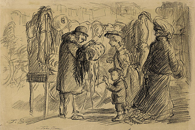 Furs On The East Side — John French Sloan